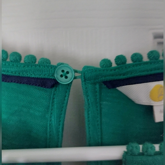 Boden Green Eyelet Cap Sleeve Dress, Size 8 - Picture 5 of 5